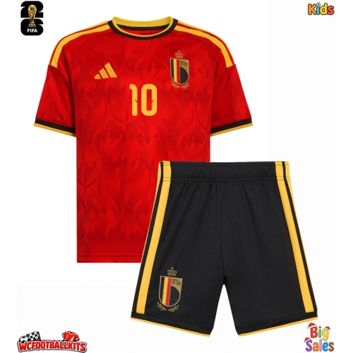 Belgium Leandro Trossard #10 Replica Home Stadium Kit for Kids World Cup 2026 Short Sleeve (+ pants)